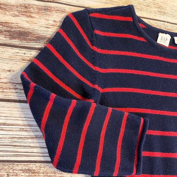 Vintage Y2K Gap Kids Striped Sweater Dress Girl’s 14/16 Red & Blue - Picture 2 of 16